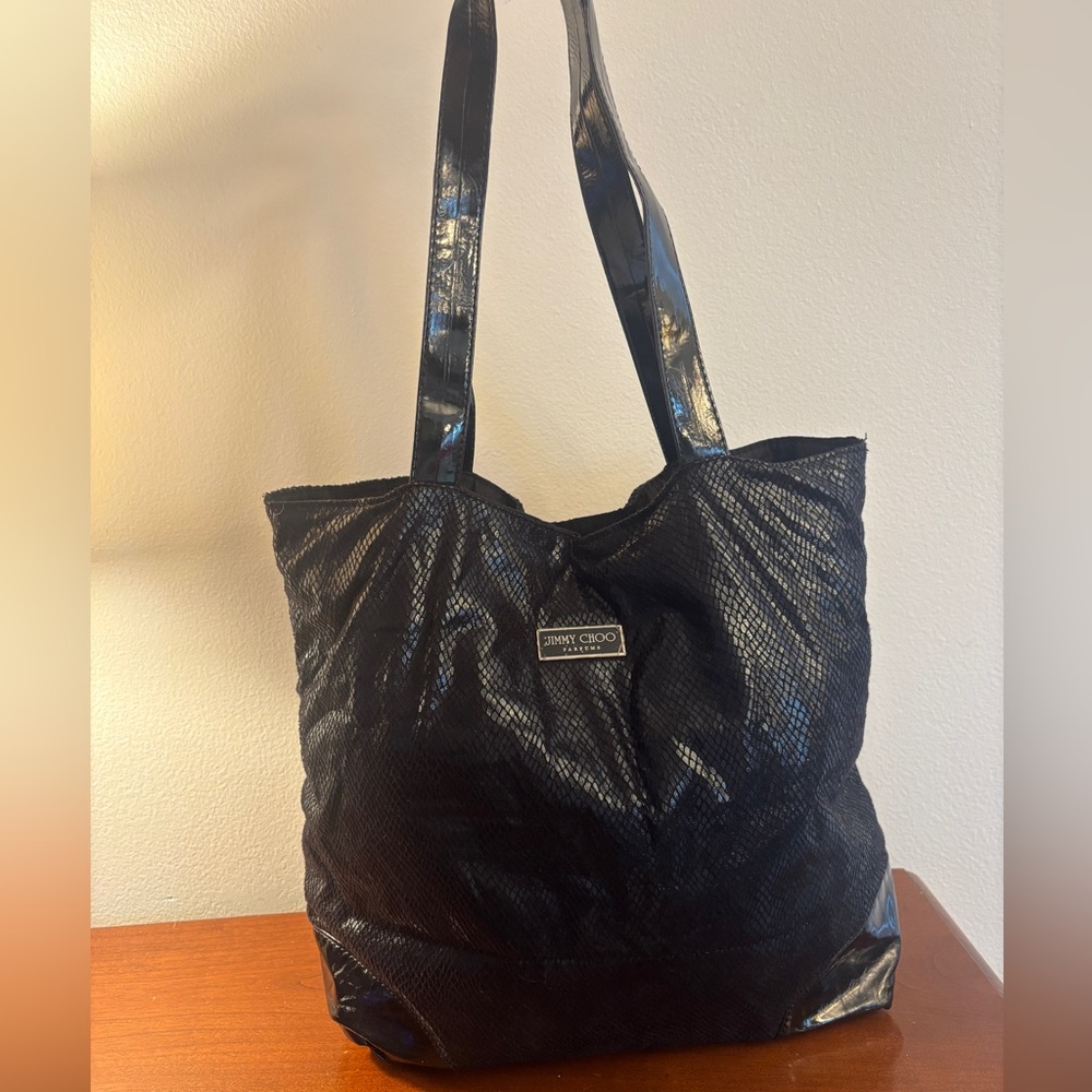 Jimmy Choo Shimmering Black Tote